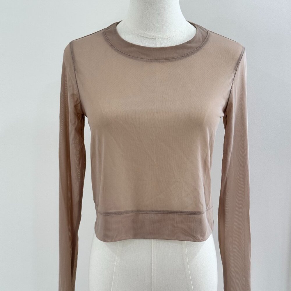 ALO Mesh Long Sleeve – Creamy White, Size Small